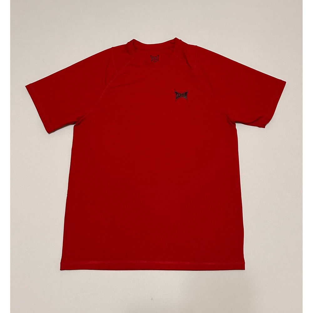 Tapout Mens Performance T-Shirt Red Short Sleeve Athletic Gym Top Medium